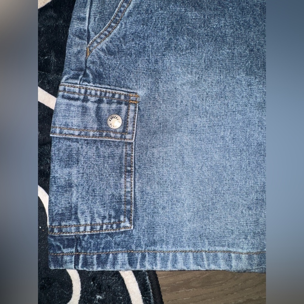 Riveted by Lee Women’s High waisted Cargo medium Wash denim shorts size 10 - Picture 8 of 15